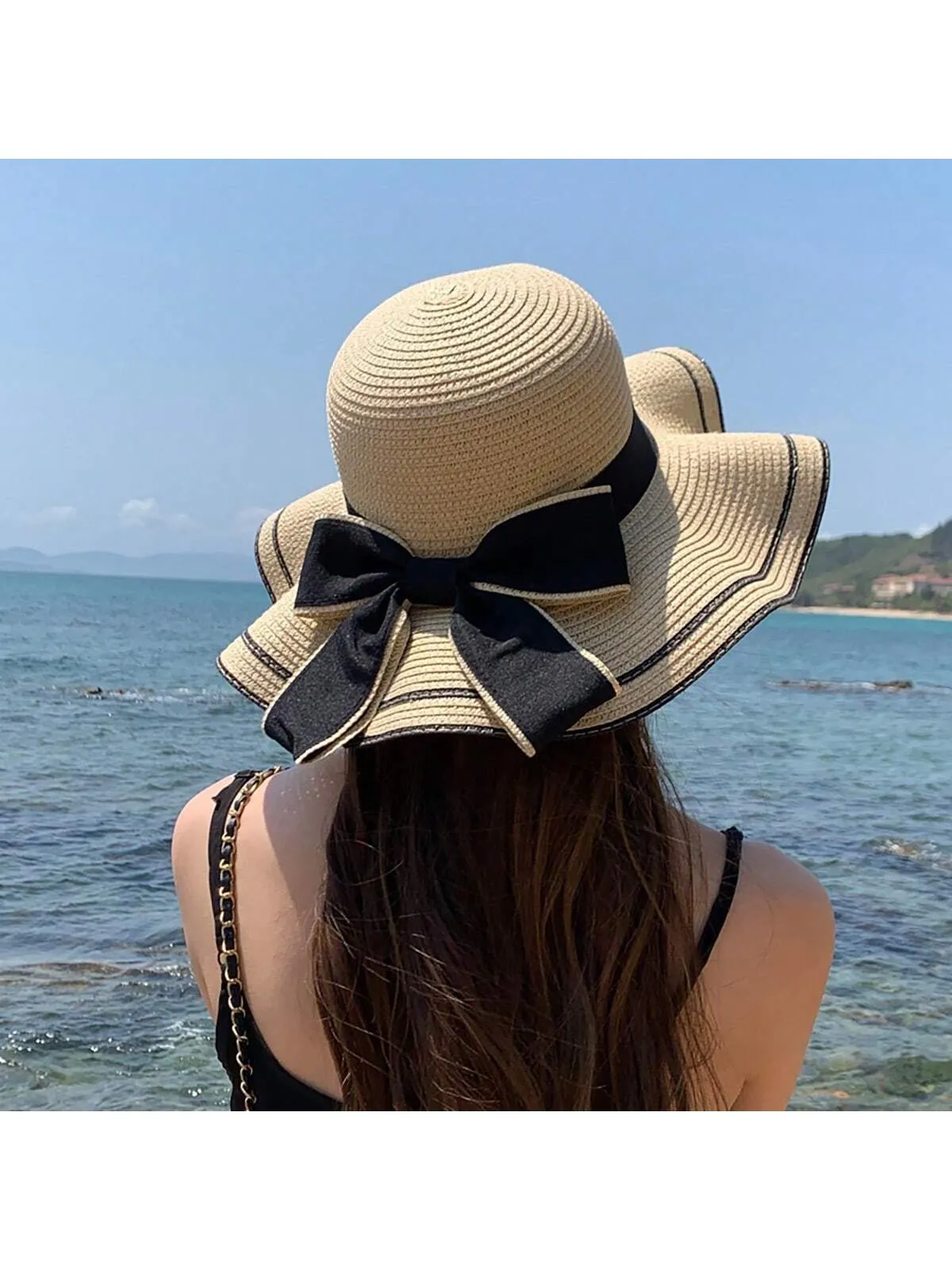 1pc Multicolor Women's Sun Hat For Summer, Travel, Beach, Vacation With Wide Brim & Uv Protection; Classic, Stylish, Personality Trend 2024 New Model For Traveling, Hiking, & Outdoor Activities Boho