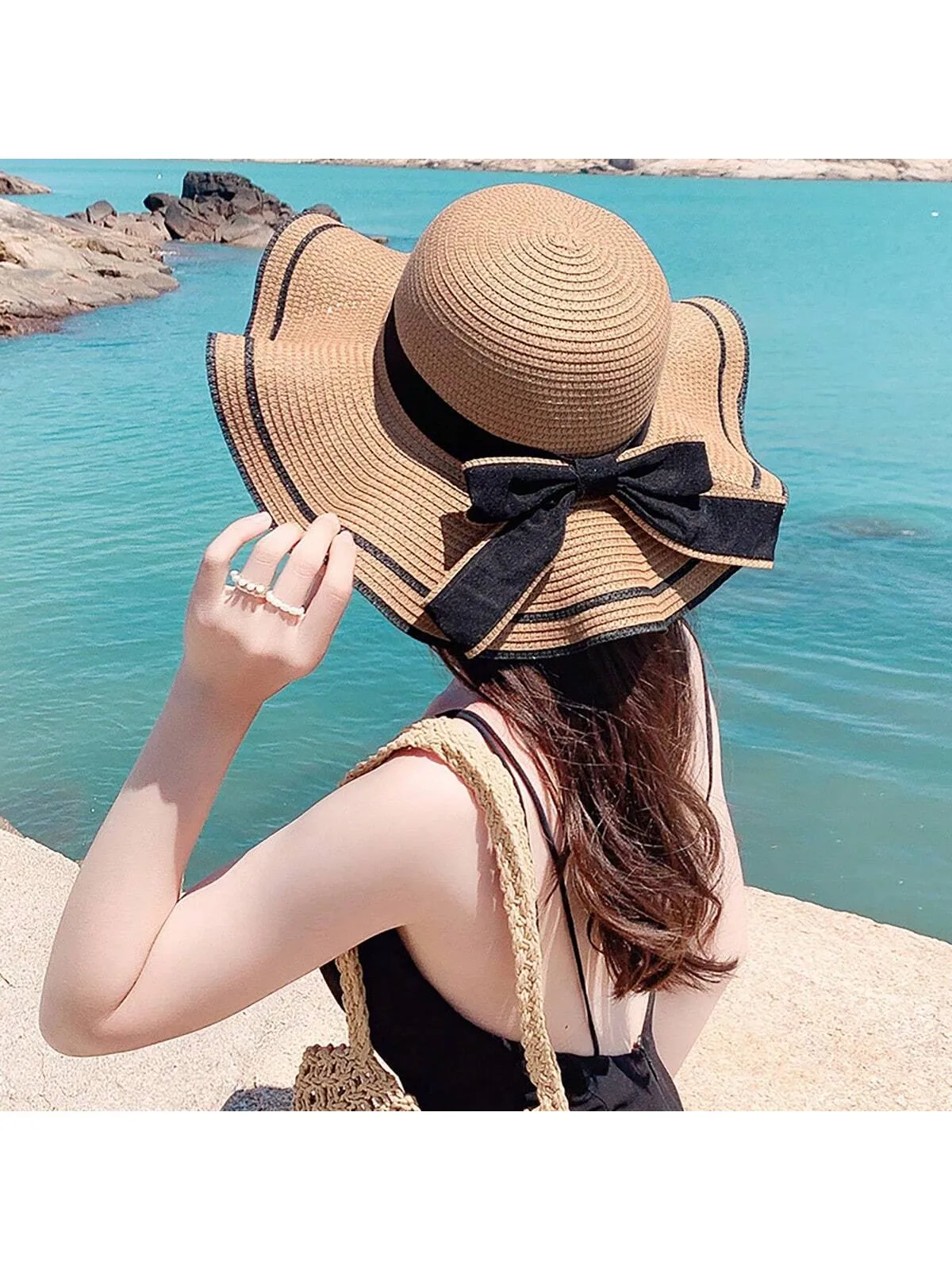 1pc Multicolor Women's Sun Hat For Summer, Travel, Beach, Vacation With Wide Brim & Uv Protection; Classic, Stylish, Personality Trend 2024 New Model For Traveling, Hiking, & Outdoor Activities Boho