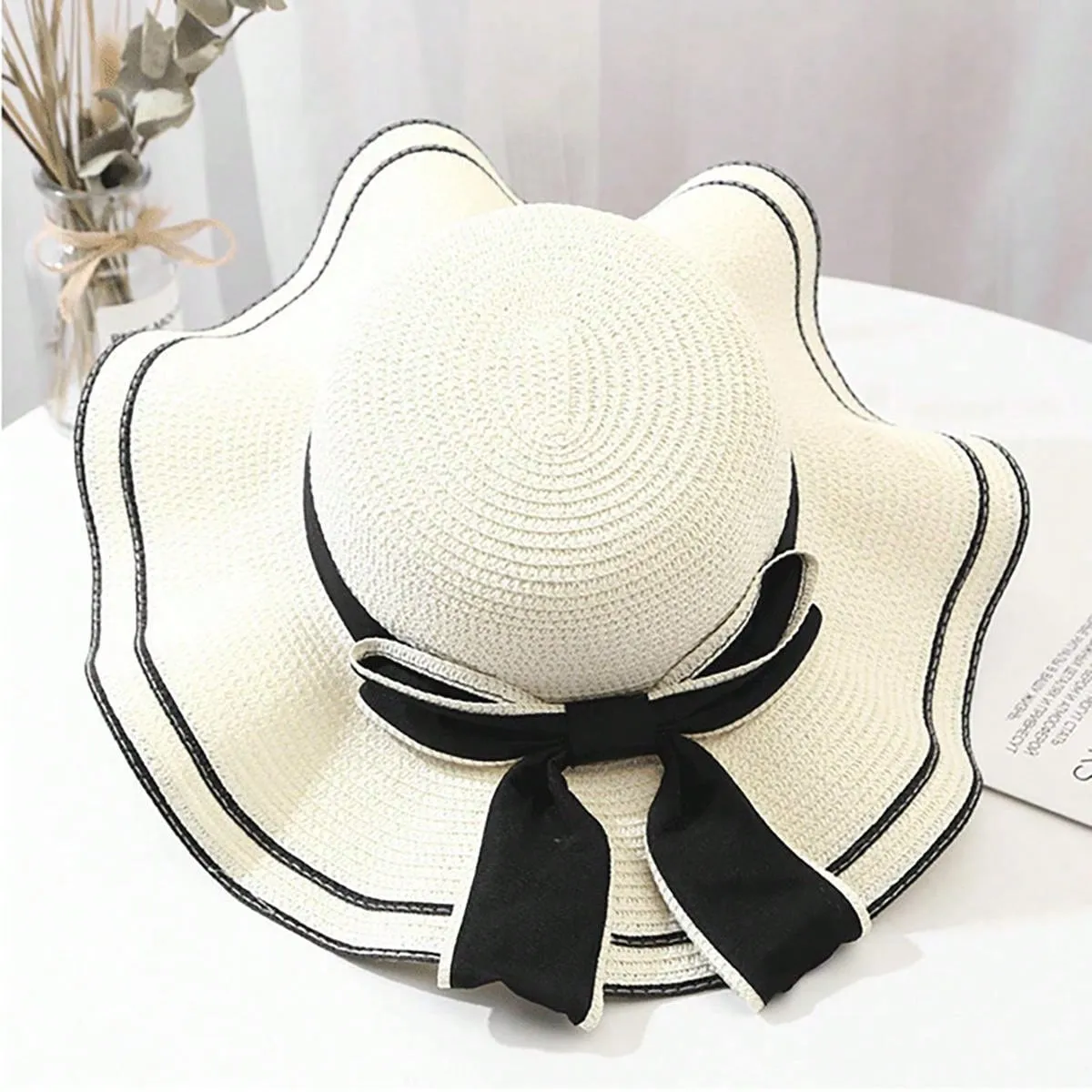 1pc Multicolor Women's Sun Hat For Summer, Travel, Beach, Vacation With Wide Brim & Uv Protection; Classic, Stylish, Personality Trend 2024 New Model For Traveling, Hiking, & Outdoor Activities Boho