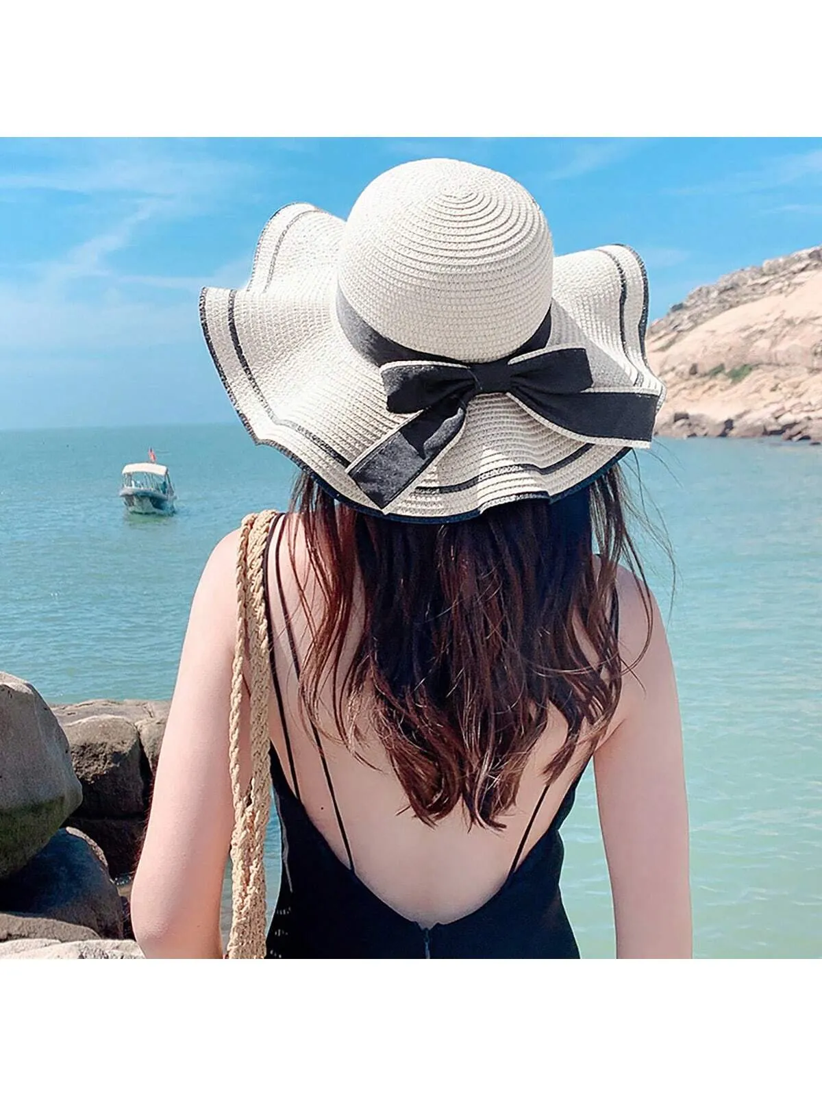 1pc Multicolor Women's Sun Hat For Summer, Travel, Beach, Vacation With Wide Brim & Uv Protection; Classic, Stylish, Personality Trend 2024 New Model For Traveling, Hiking, & Outdoor Activities Boho