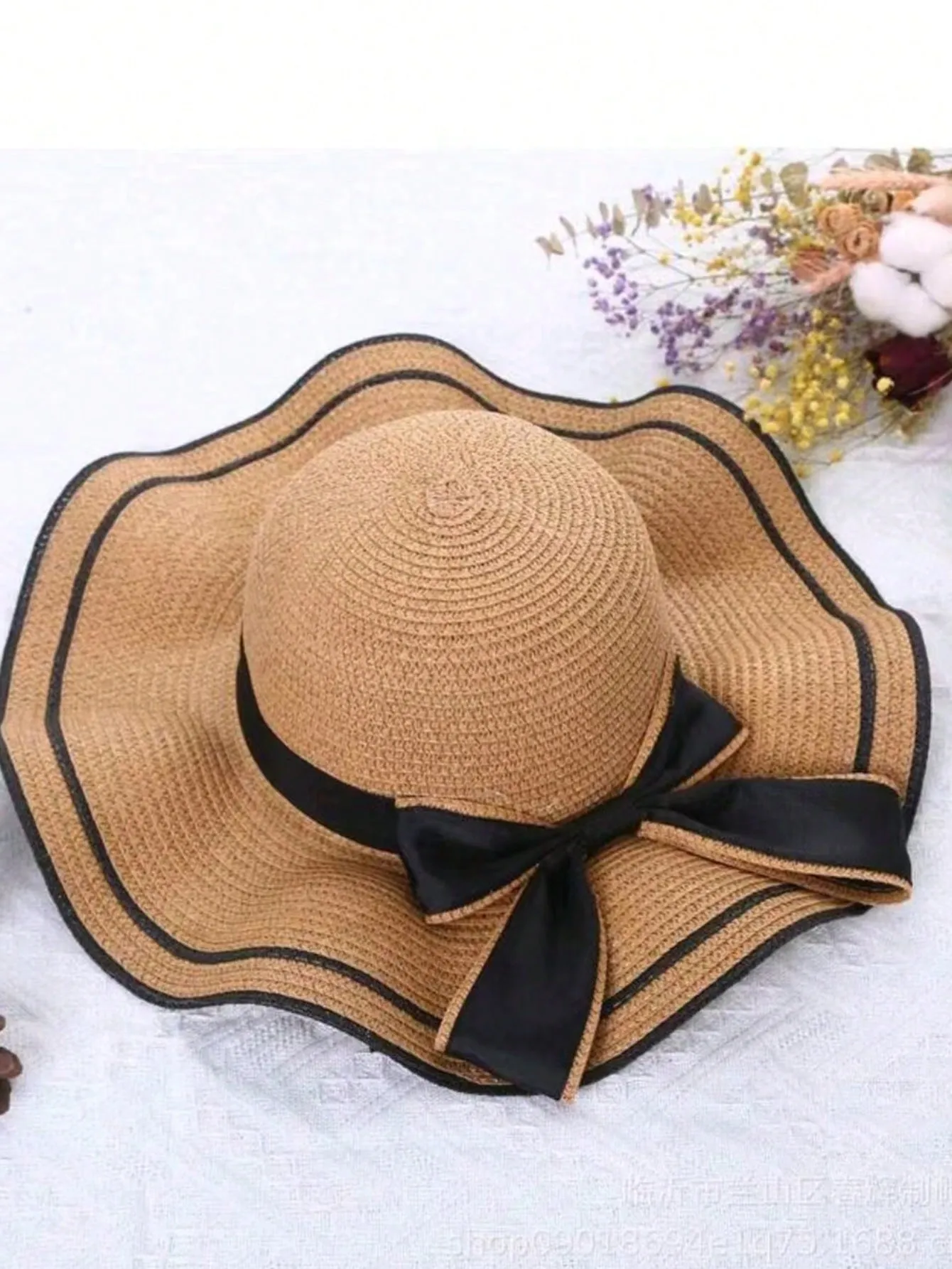 1pc Multicolor Women's Sun Hat For Summer, Travel.Beach,Vacation With Wide Brim & Uv Protection;Classic, Stylish, Personality Trend 2024 New ModelFor Traveling, Hiking, & Outdoor Activities Boho Bow