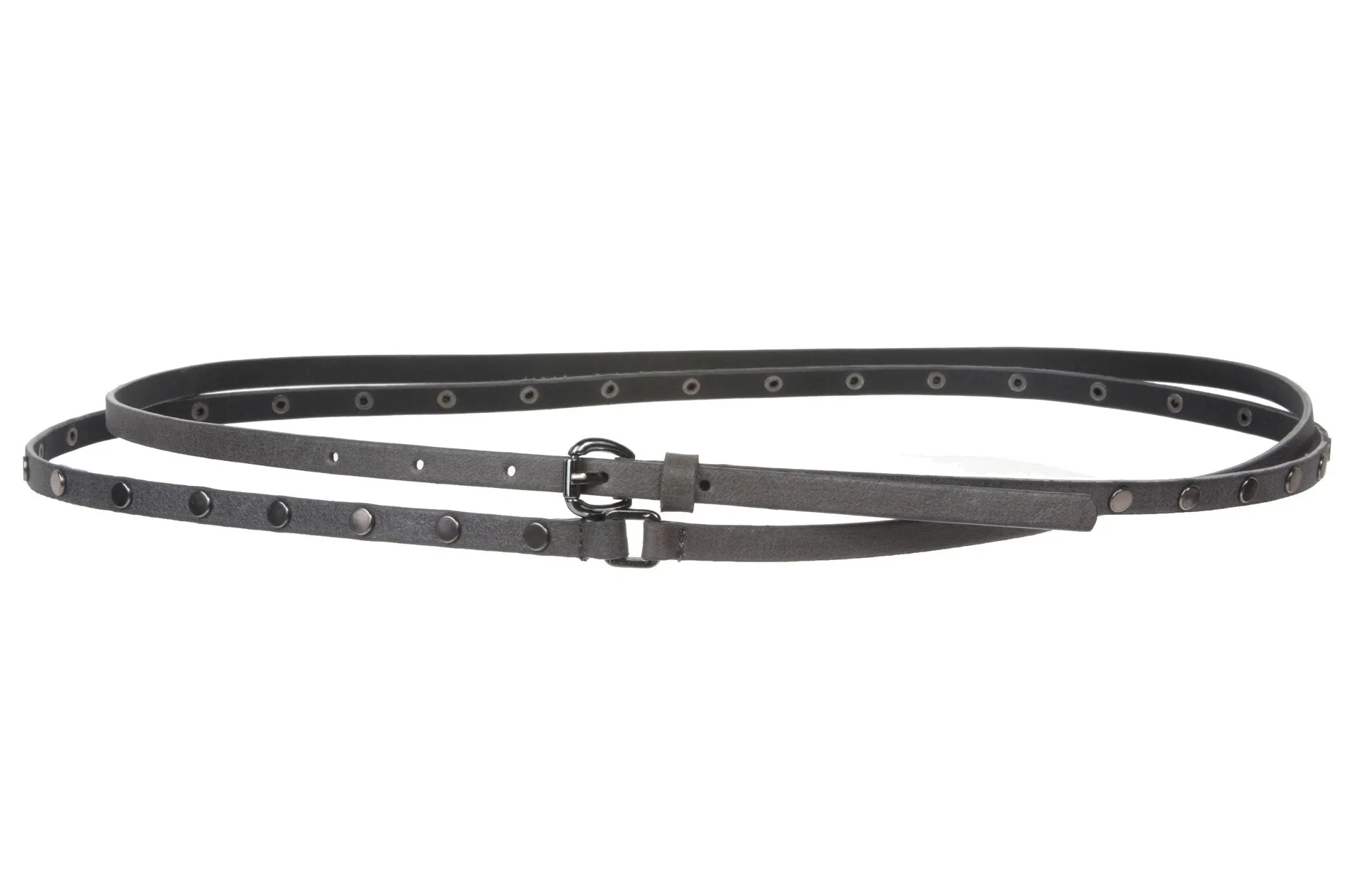 3/8" (10 mm) Skinny Studded Double Wrap Belt