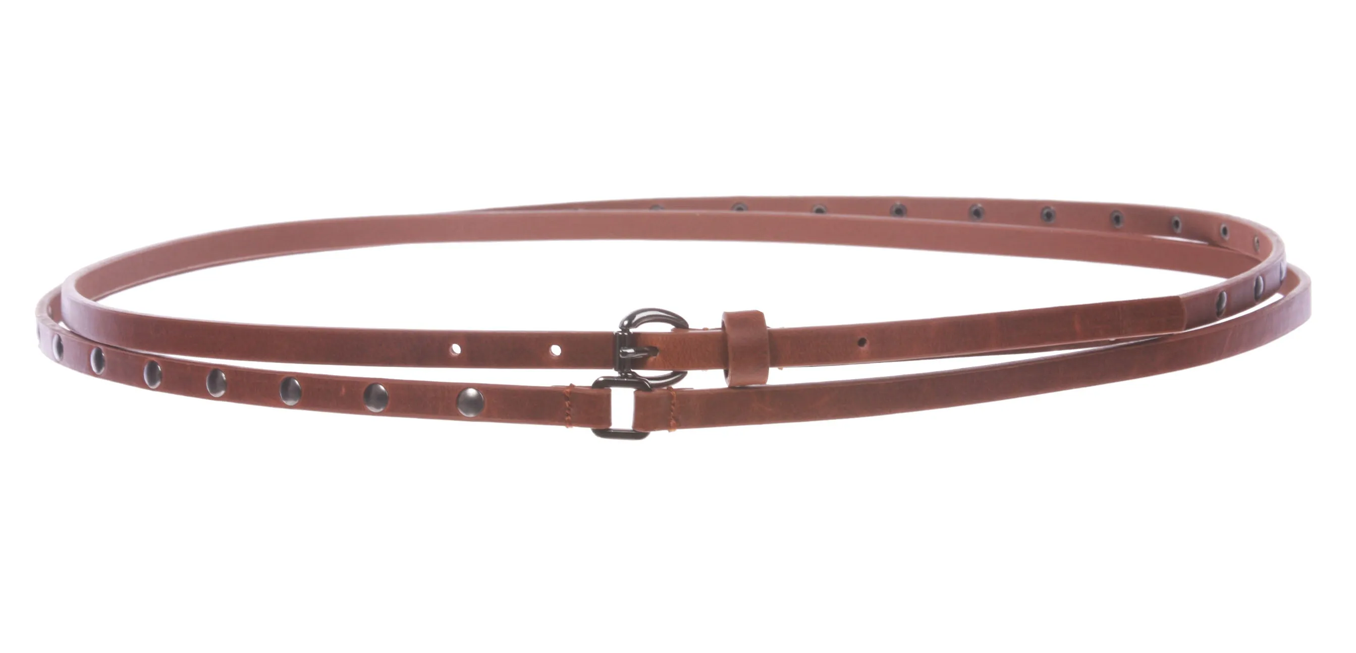 3/8" (10 mm) Skinny Studded Double Wrap Belt