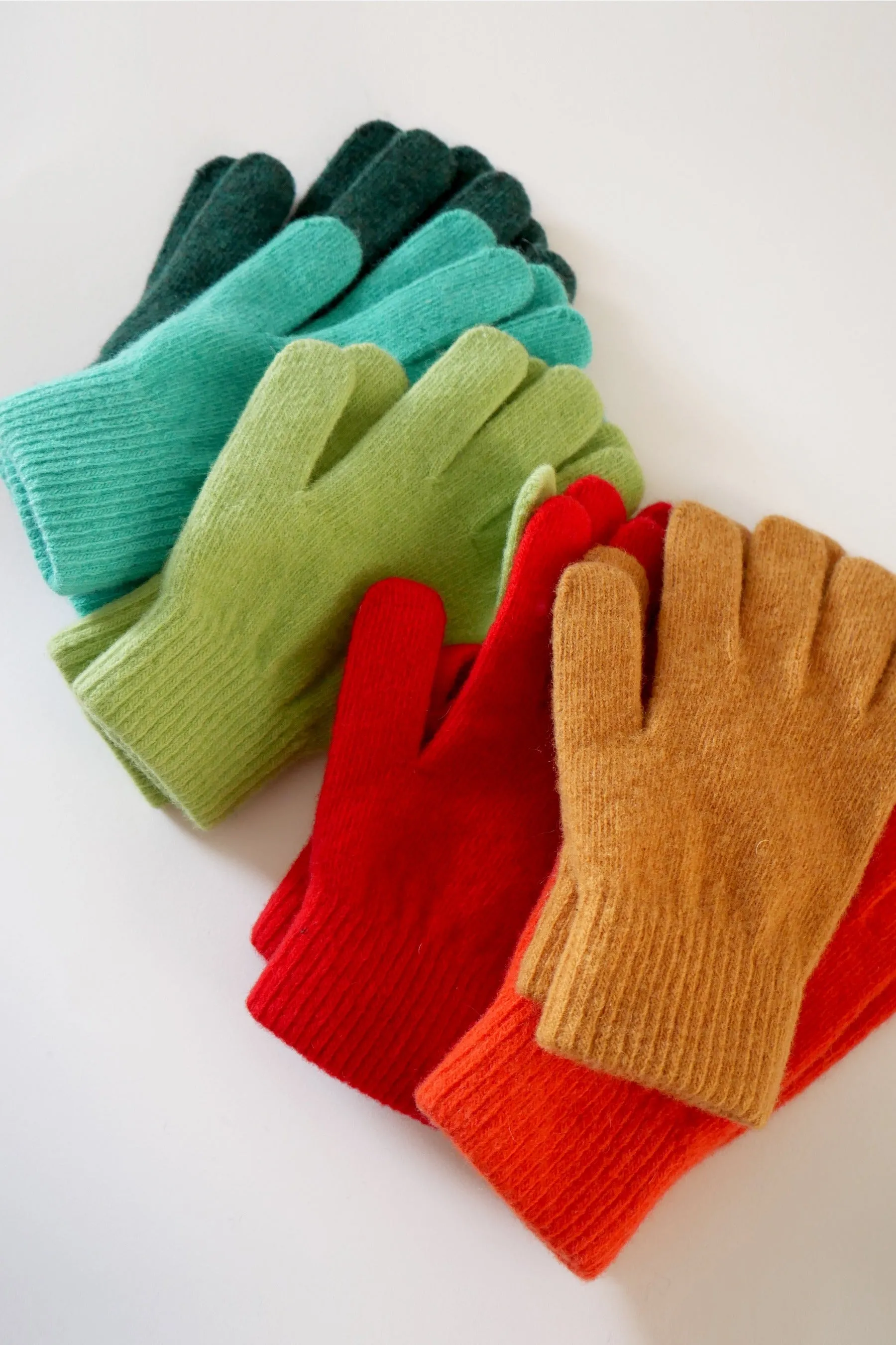 3D-Printed Wool Gloves - Forest Green