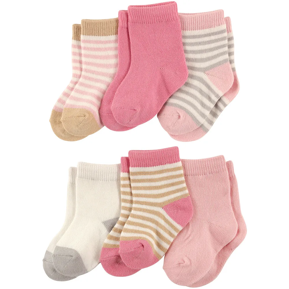 6-Pack Baby Girls' Striped Socks 68672