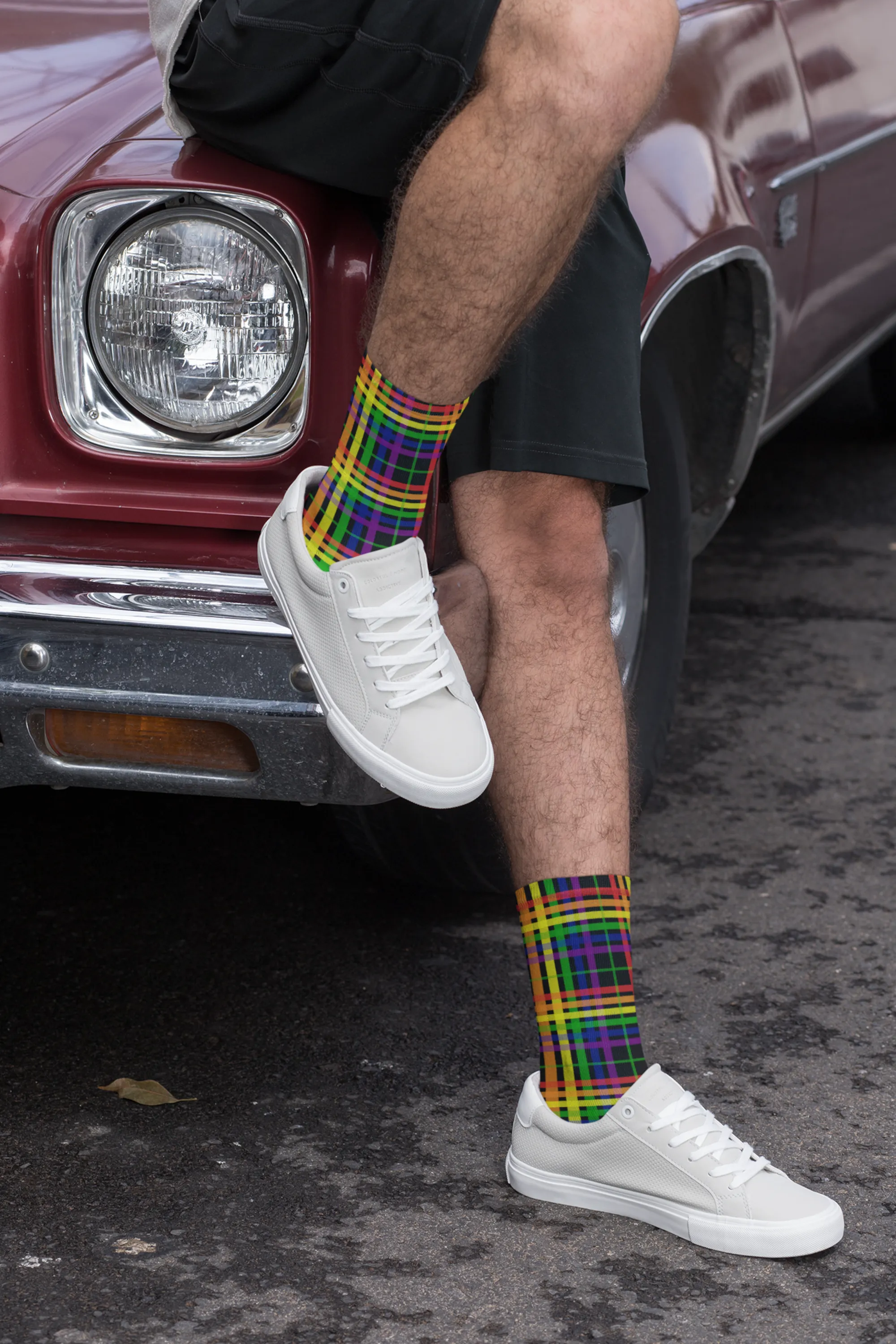 Asexual Striped All-Over Print Socks