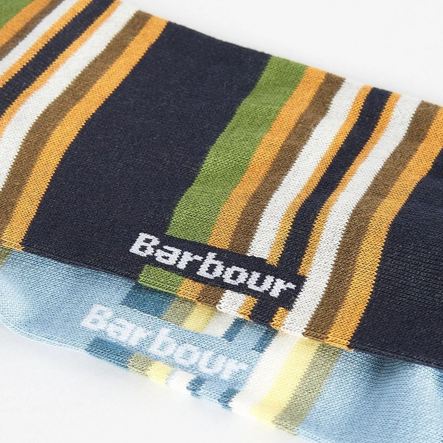 Barbour Men's Summer Stripe Socks 2 Pack in Navy/Sky