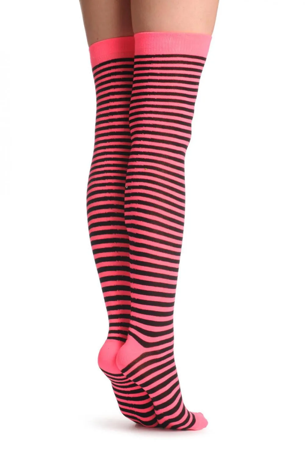 Black & Neon Pink Thin Stripes