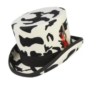 Black and White Graphic 100% Wool Felt Top Hats