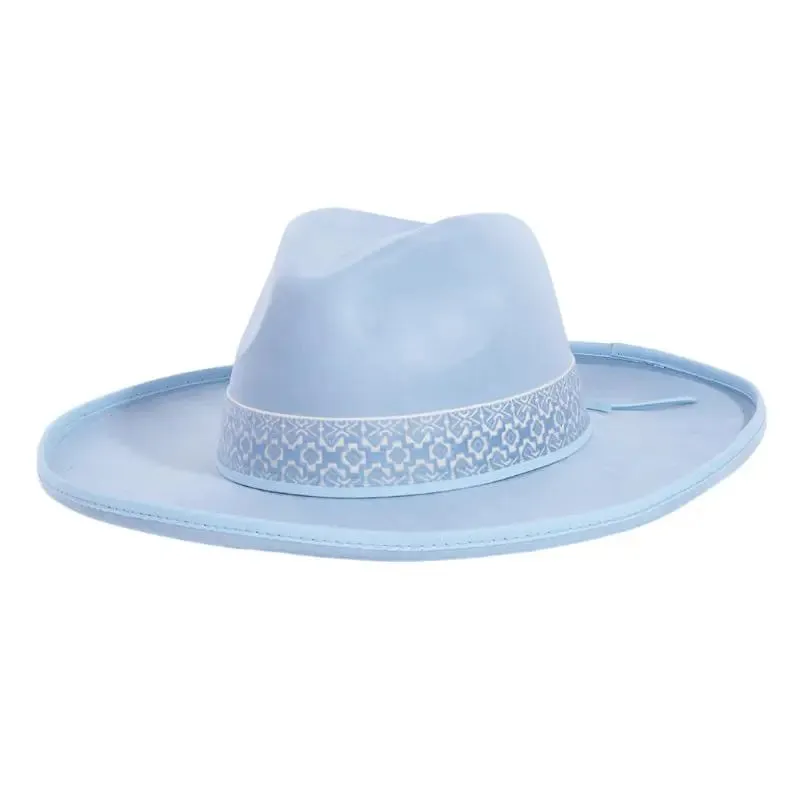 Boho Band Beveled Cowboy Fedora Hat