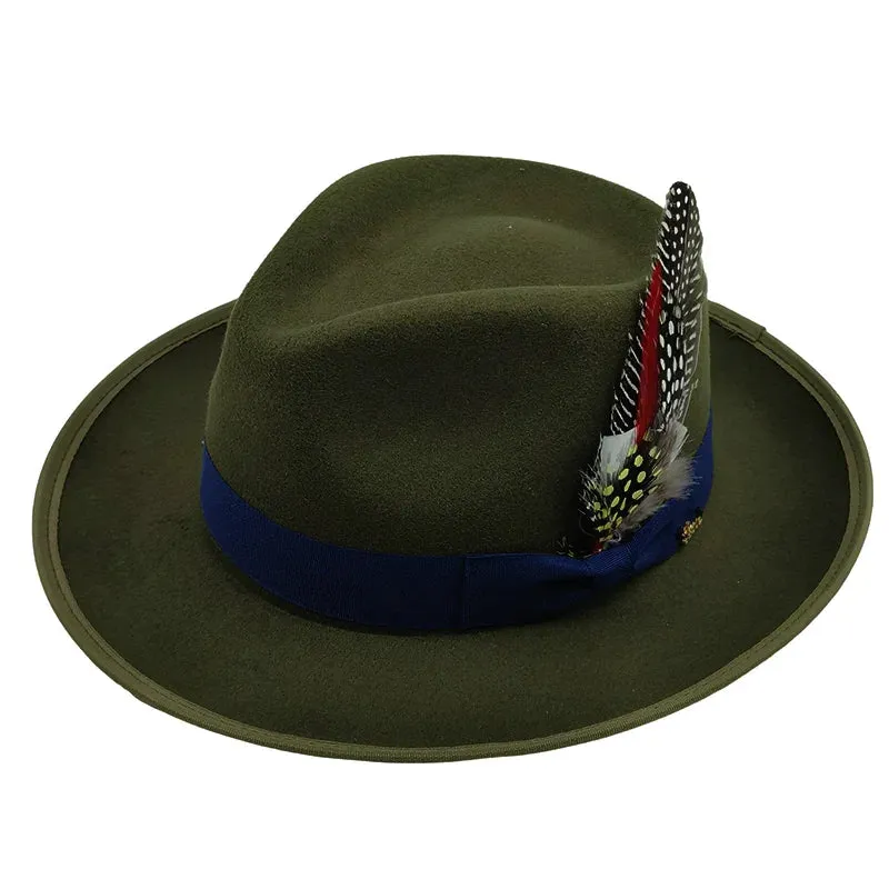 Bowknot Feather Belt Fedora Hats Unisex