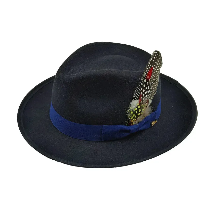 Bowknot Feather Belt Fedora Hats Unisex