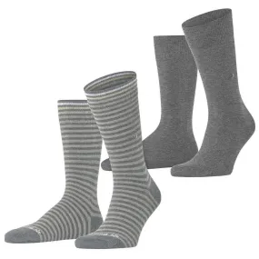 Burlington Everyday Stripe 2-Pack Socks - Grey Mel