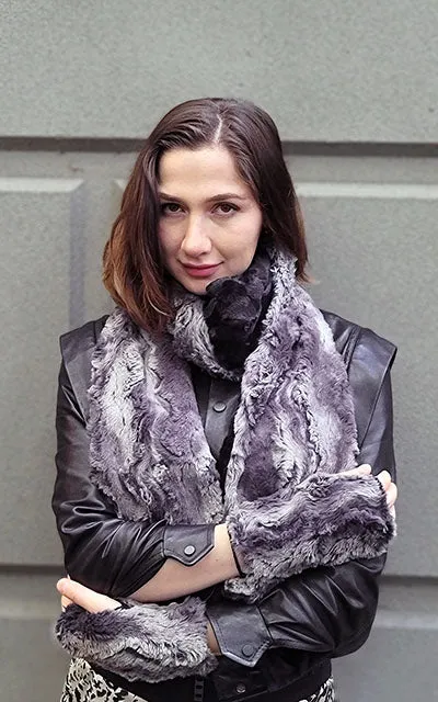 Classic Faux Fur Scarf - in  Muddy Waters