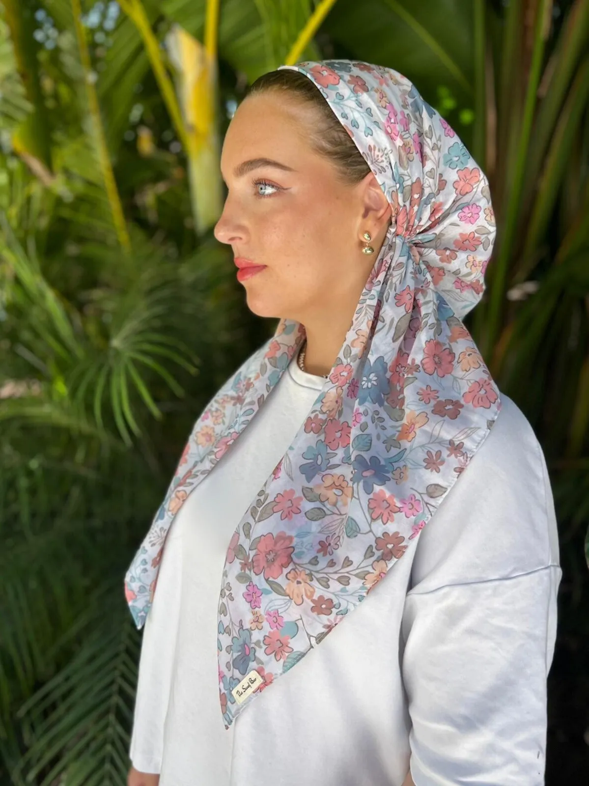 CLASSIC PRETIED Garden Party Head Scarf (WITH VELVET GRIP)