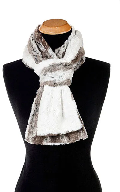 Classic Scarf - Two-Tone, Luxury Faux Fur in Birch