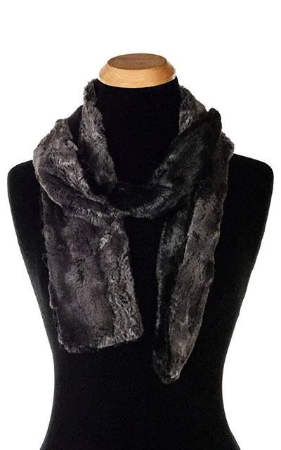 Classic Scarf - Two-Tone, Luxury Faux Fur in Espresso Bean