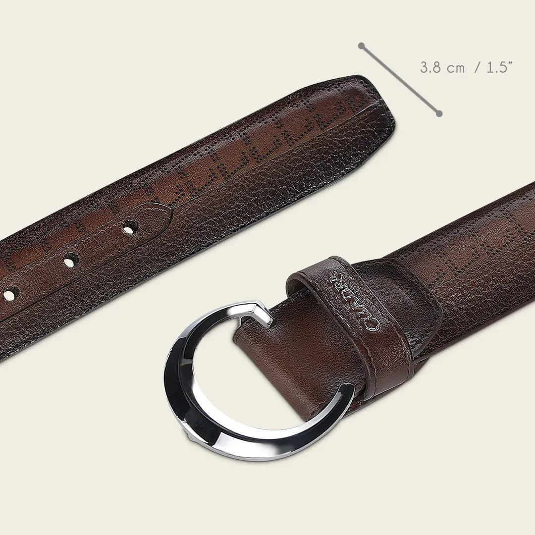 CS558RS - Cuadra honey casual western cowhide leather belt for men.