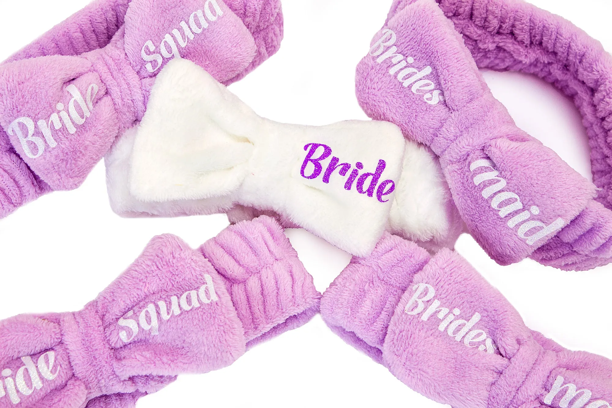 Custom Bridesmaid Spa Headbands - script