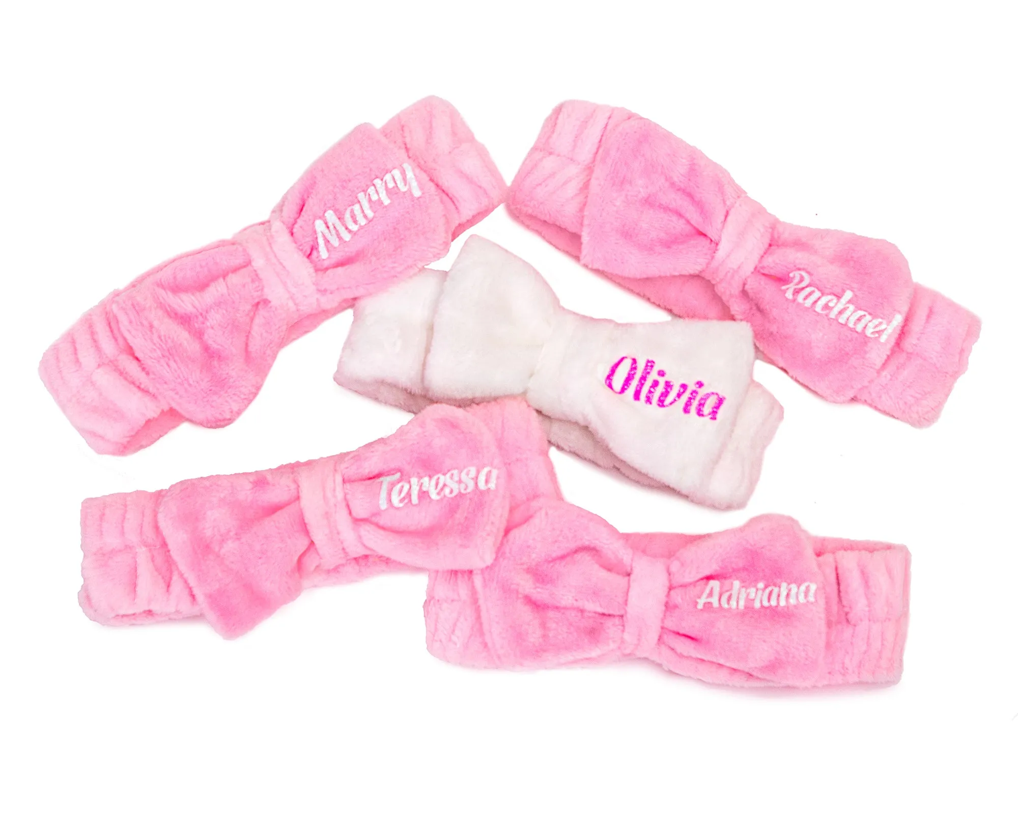 Custom Bridesmaid Spa Headbands - script