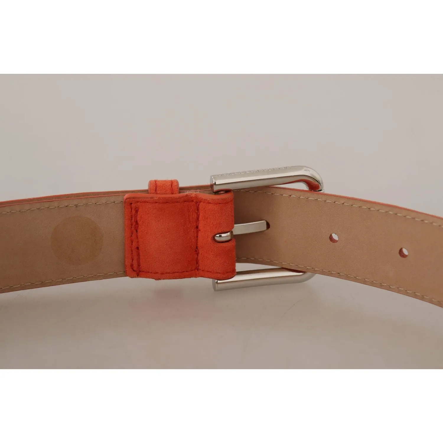 Dolce & Gabbana Elegant Suede Leather Belt in Vibrant Orange