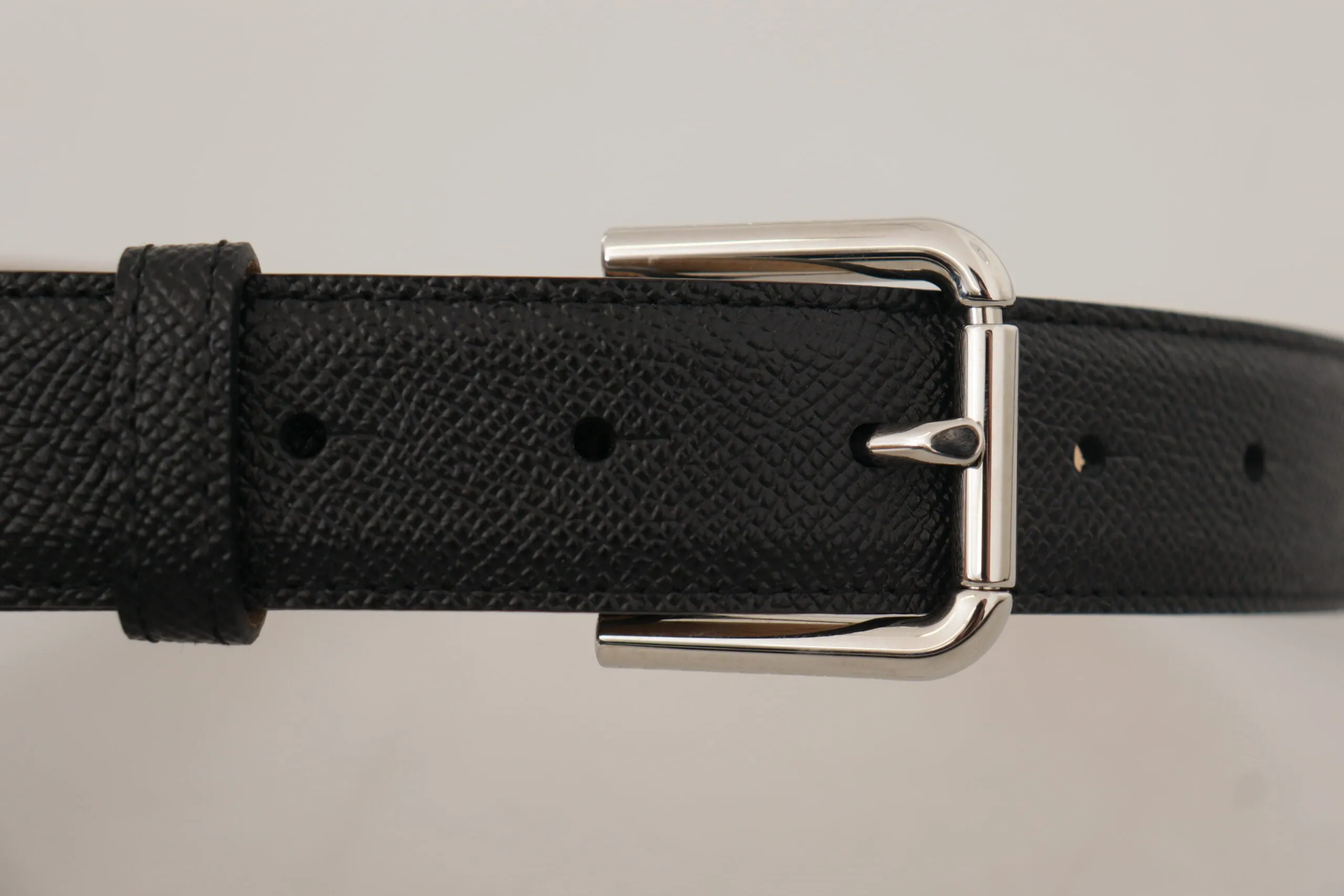 Dolce & Gabbana Sleek Black Authentic Leather Belt