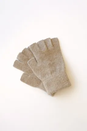 Fingerless Wool Gloves - Beige