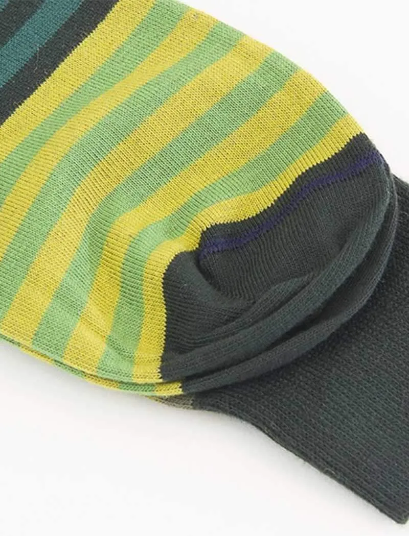 Green Gradient Striped Organic Cotton Socks