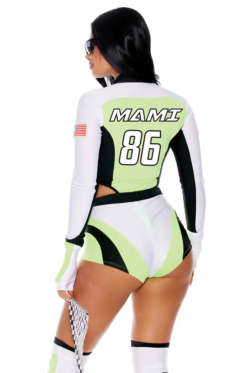 Green Light Go Sexy Motocross Racer Costume