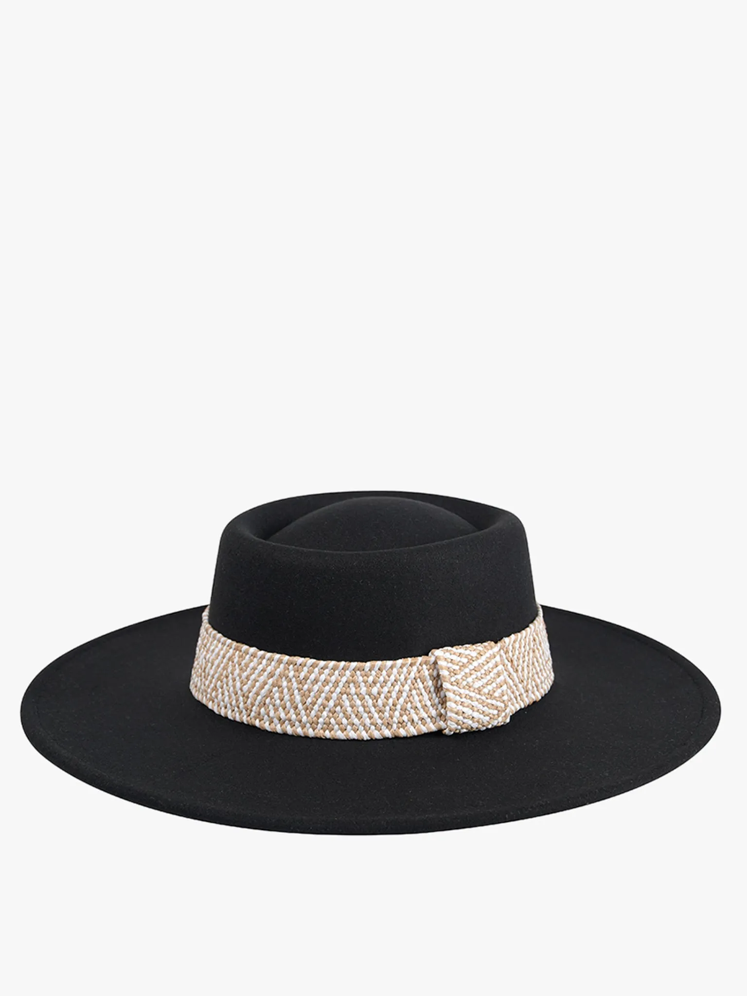 HAT2189 Stevie Boho Trim wide Brim Fedora