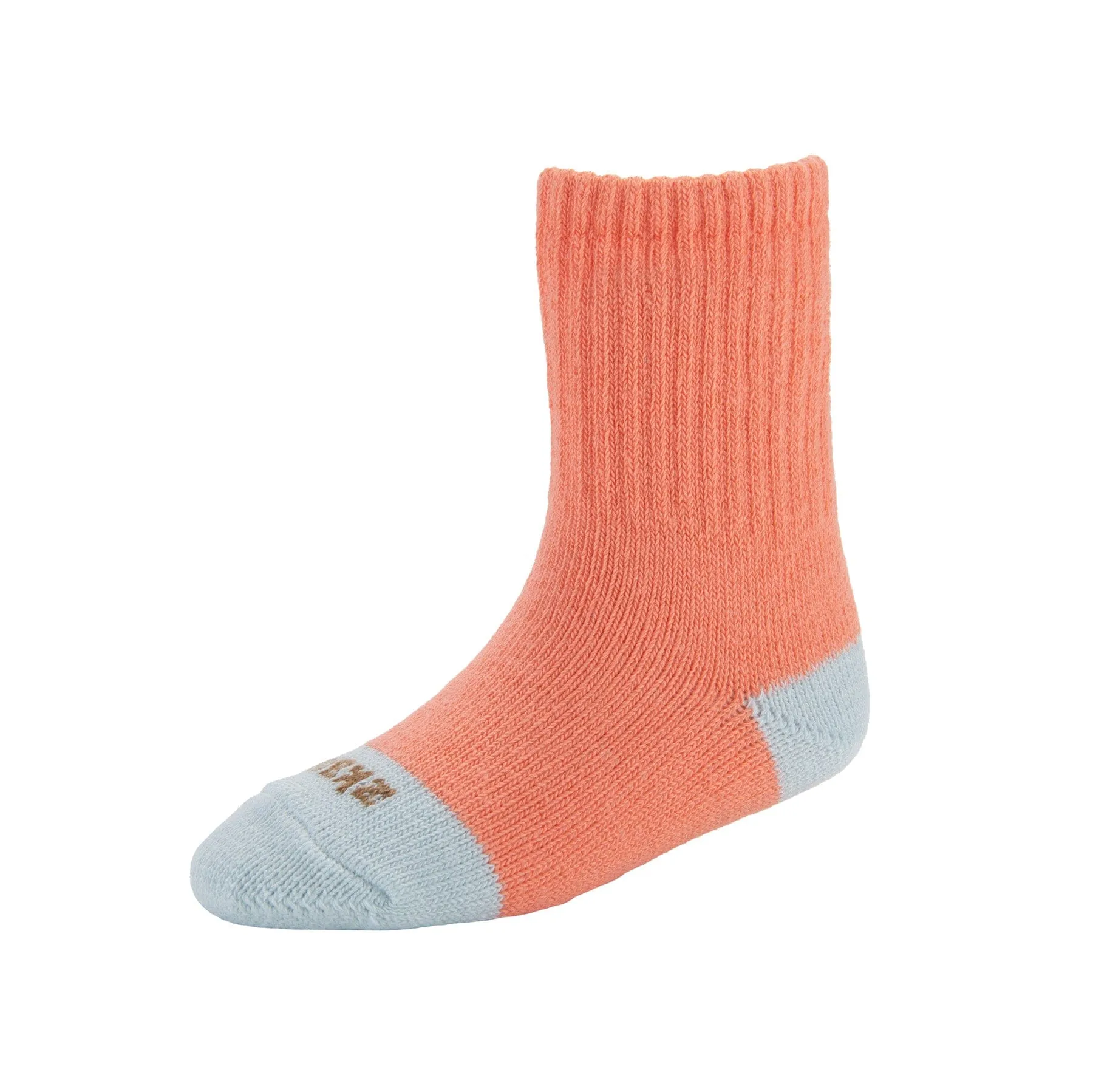 Kids - Ribbed Organic Cotton Crew Socks - Coral