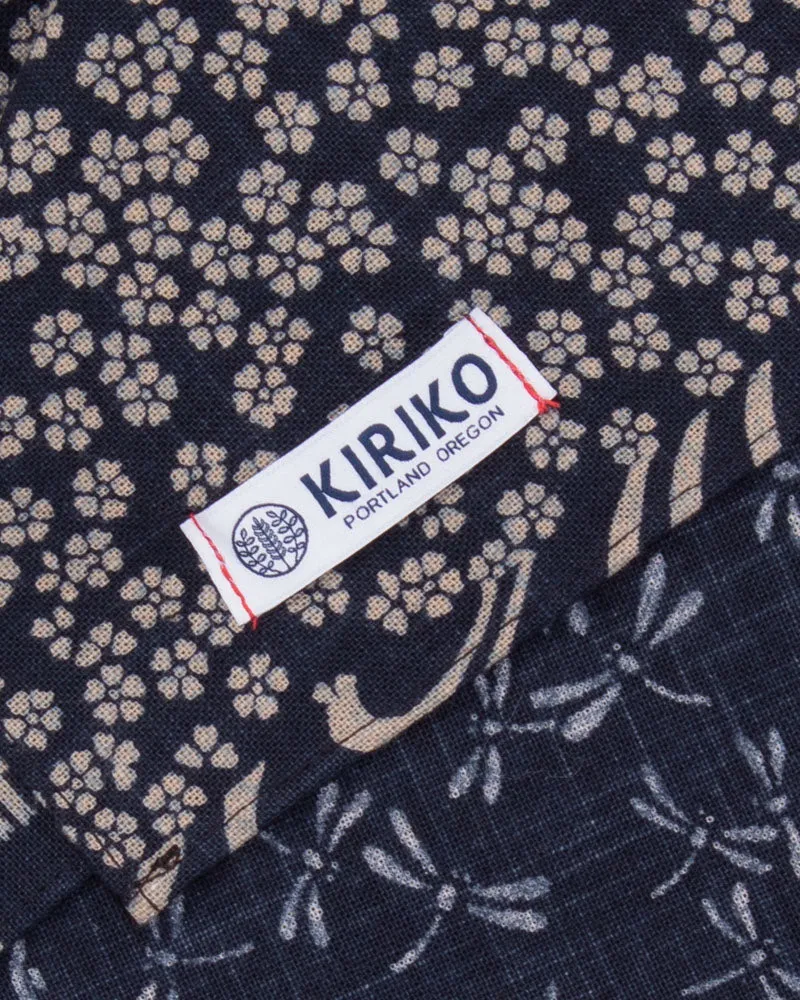 Kiriko Original Scarf, Classic, Indigo Igeta Sakura and Swirls