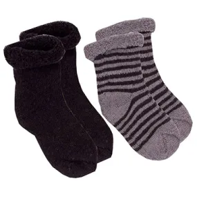 Kushies 2 Pack Terry Newborn Sock Set - Black