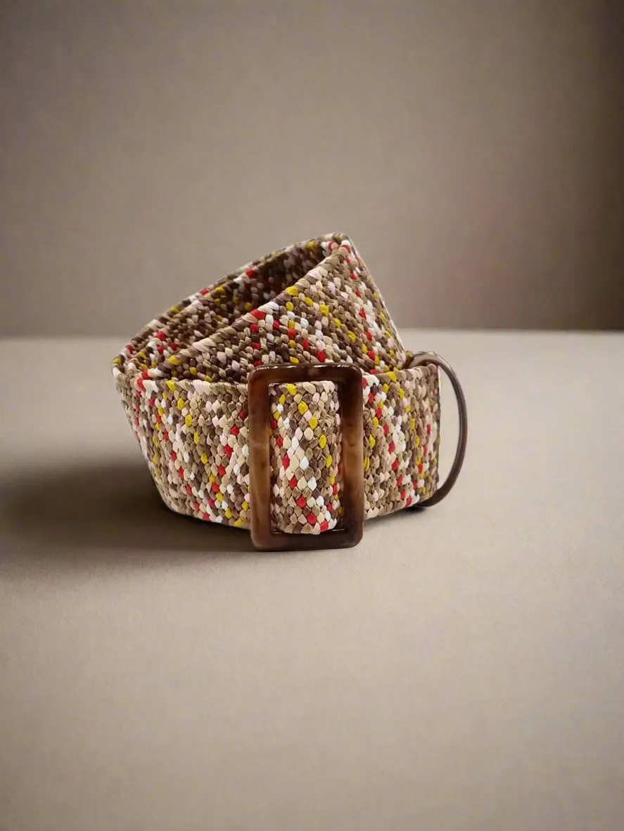 Kylie Woven Belt in Rainbow