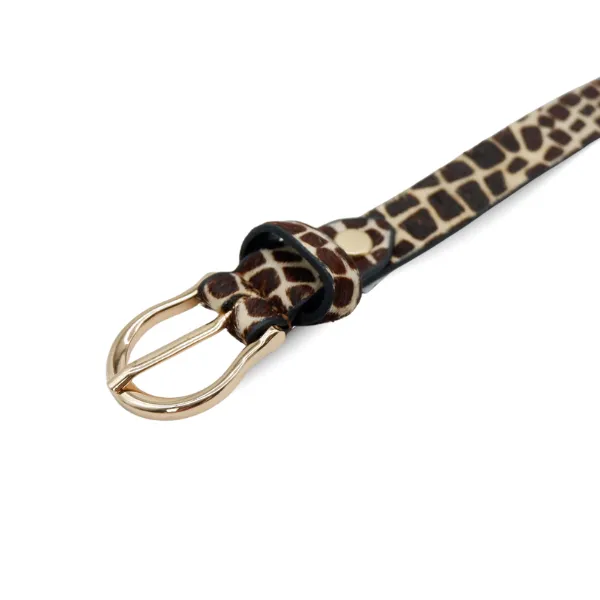 MARBLE - Women's Leopard Print Genuine Leather Belt