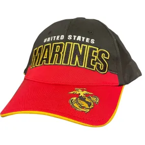 MARINES 3D Foam EGA Multi Position Embroidery on Red/Black Cap