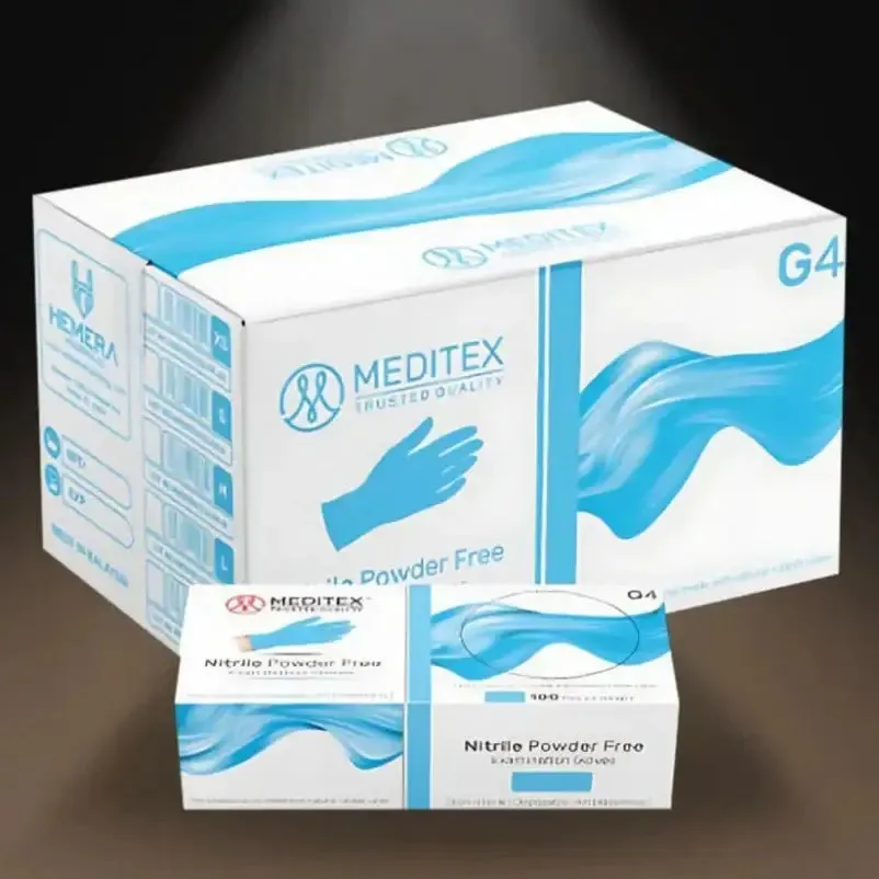 MEDITEX (G4) Blue Nitrile Gloves | 4mil Exam Gloves | Powder Free Gloves CG4B4