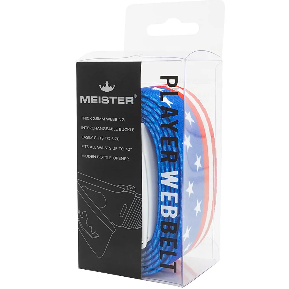 Meister Player Web Golf Belt - American Flag