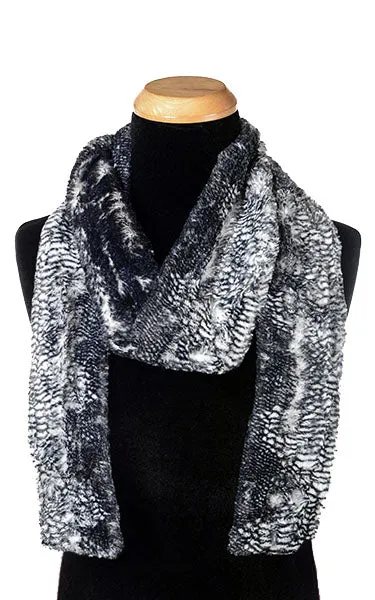 Men's Classic Scarf - Luxury Faux Fur in Black Mamba