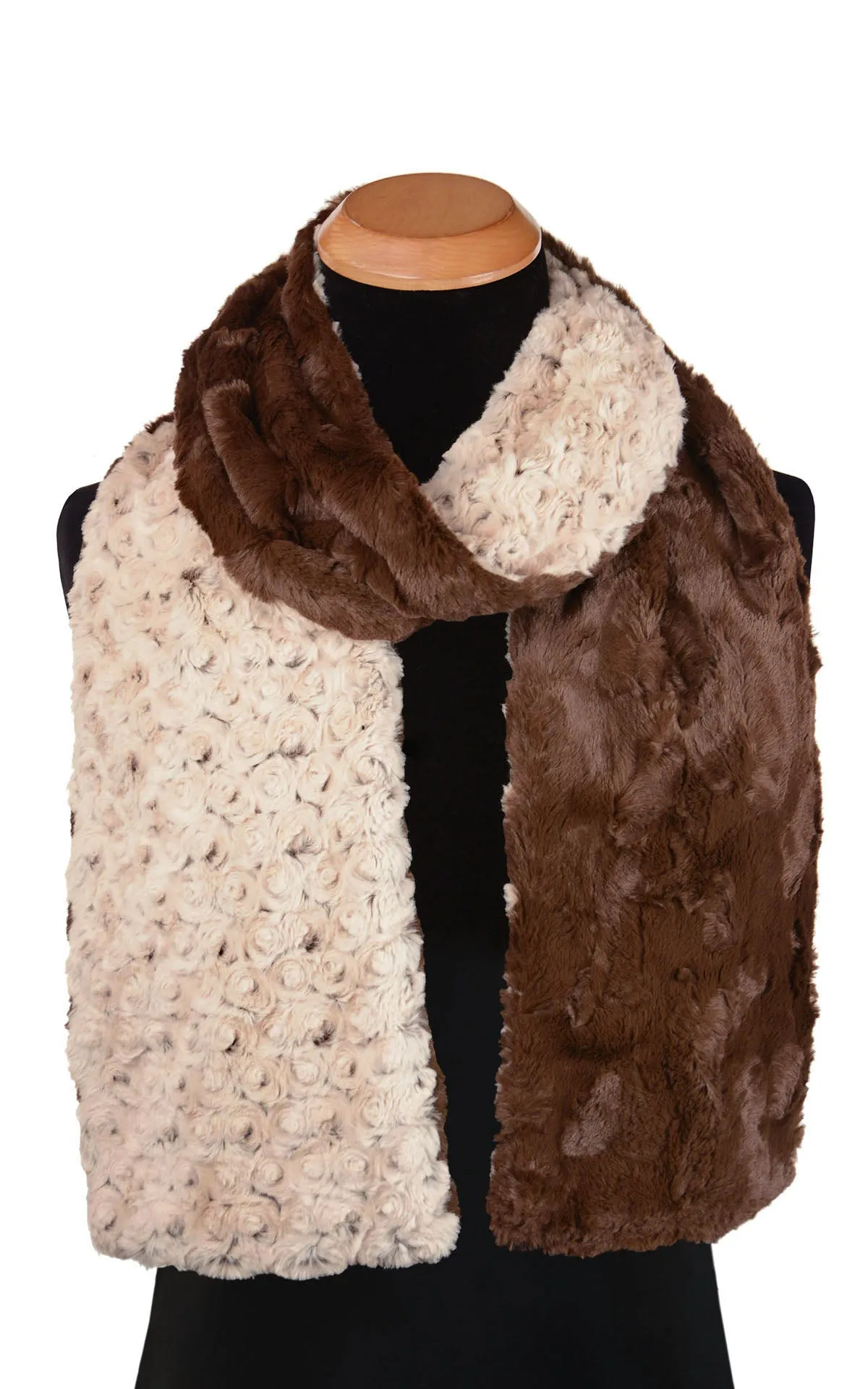 Men's Classic Scarf - Two-Tone, Rosebud Faux Fur