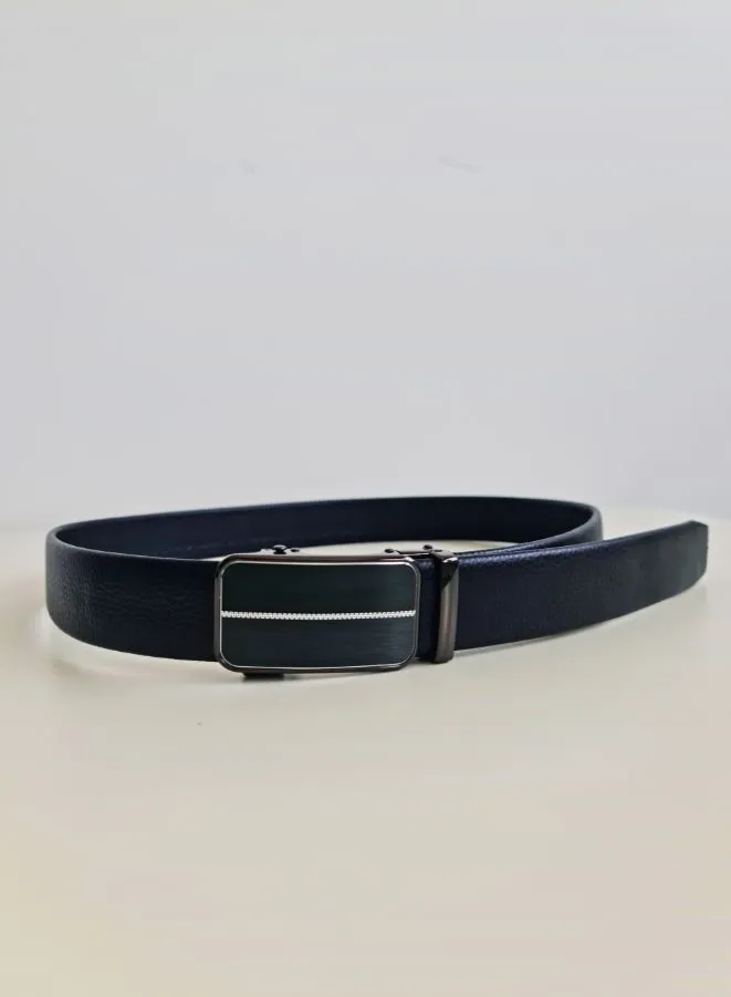 Premium Black Leather Strap Belt with Pin Buckle