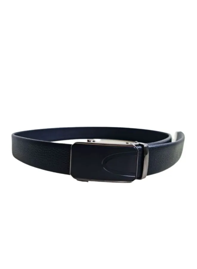 Premium Black Leather Strap Belt with Pin Buckle