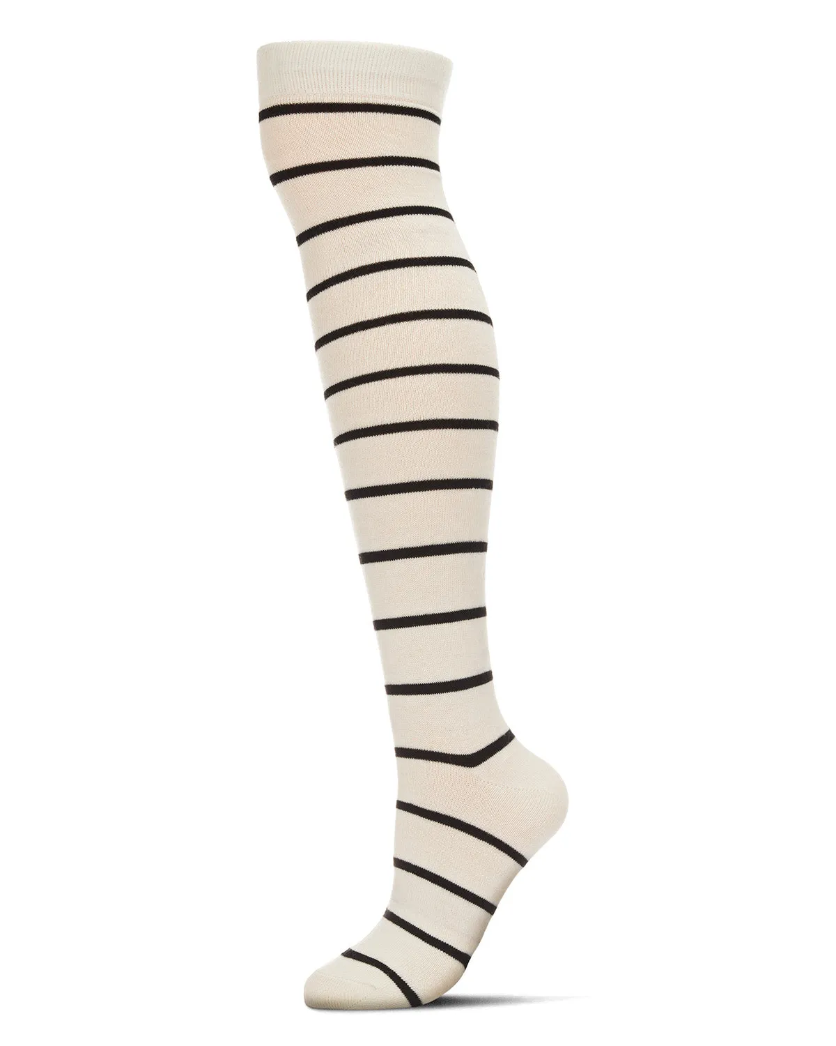 Simple Stripe Cashmere Blend Over The Knee Warm Socks