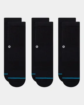 Stance Kids' Icon Crew Socks 3 Pack Black