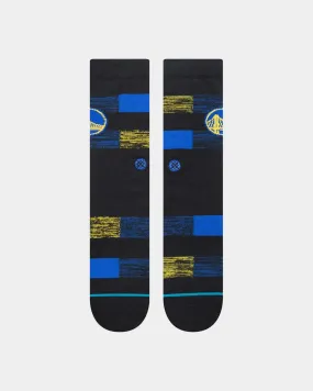 Stance X NBA Golden State Warriors Cryptic Crewcut Socks Black