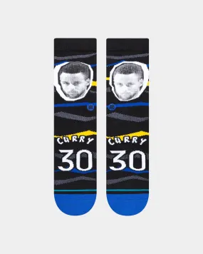 Stance X NBA Steph Curry Faxed Crew Socks Black