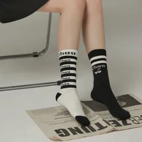 Striped Contrast Socks