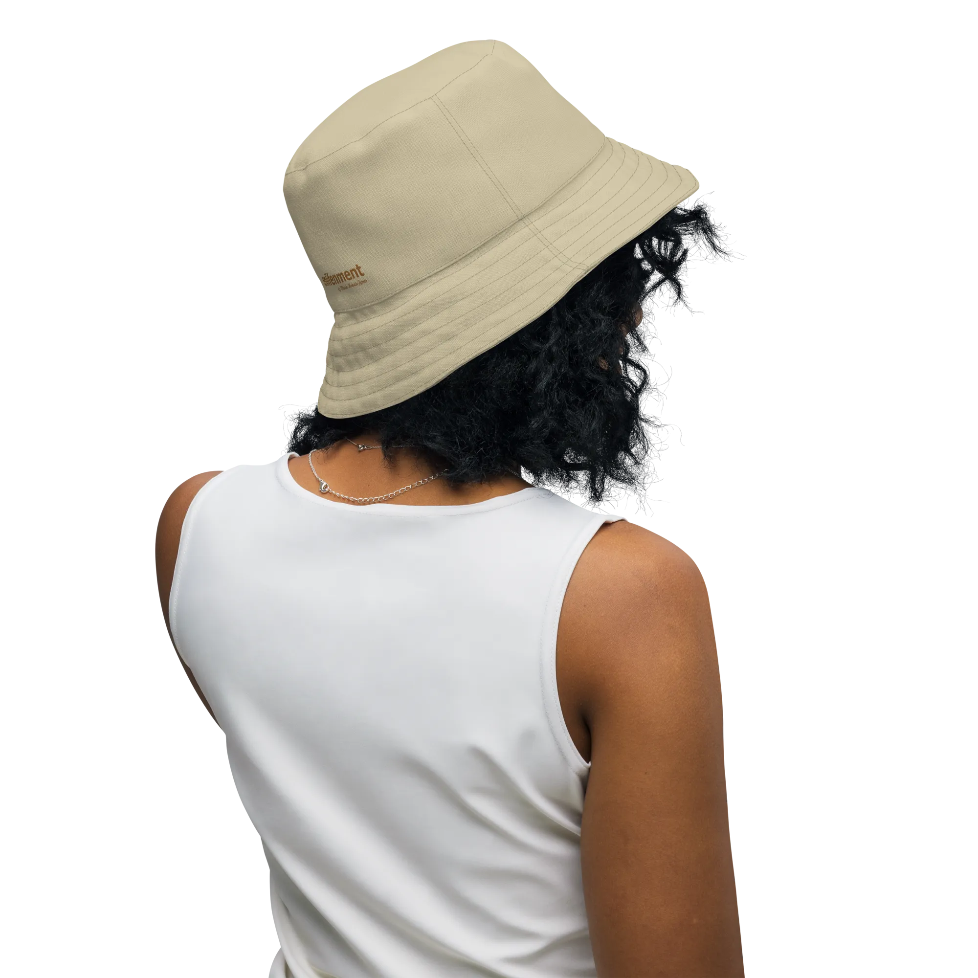 The EARTH LOVE Collection - "Rock Renaissance" Design Premium Reversible Bucket Hat - Light Beige Inside - Beach Hat, Gifts for Her, Gifts for Him