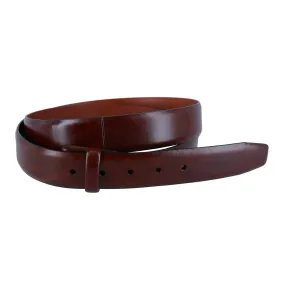 Trafalgar Men's Cortina Leather No Buckle Harness Belt Strap