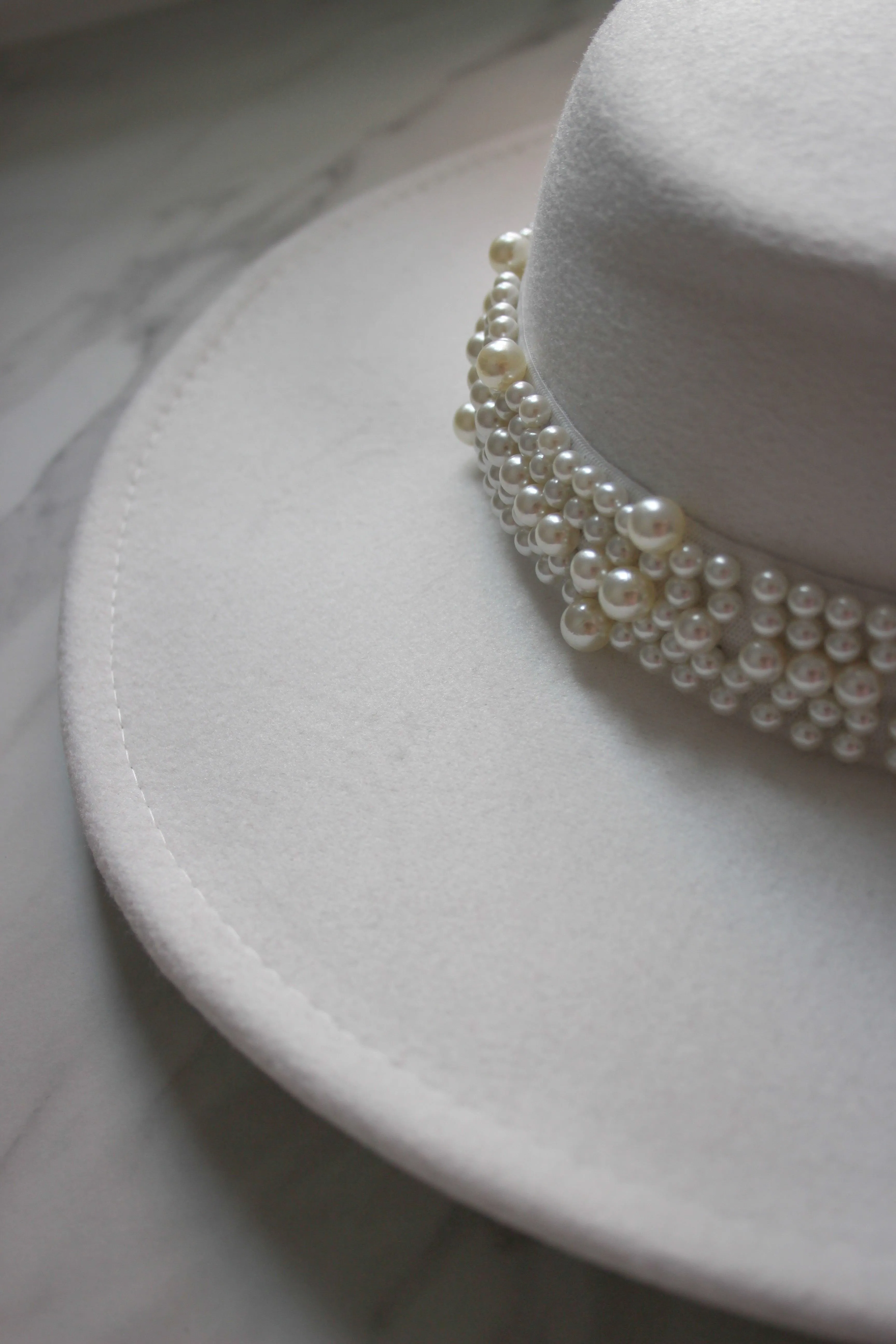 White Pearl Wedding Hat